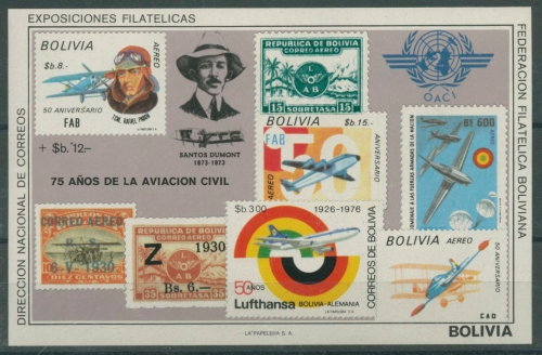 Bolivien 1979 Geschichte der Luftfahrt Block 82 postfrisch (C22843)