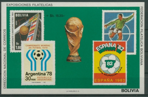 Bolivien 1979 Fußball-Weltmeisterschaften Block 83 postfrisch (C22844)