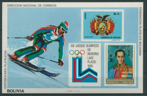Bolivien 1980 Olympiade Lake Placid Block 91 postfrisch (C22850)