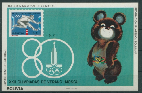 Bolivien 1980 Olympische Sommerspiele Moskau Block 92 postfrisch (C22851)