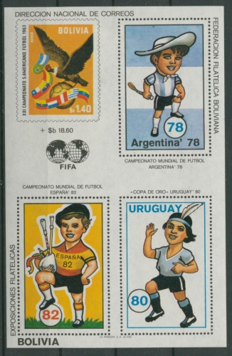 Bolivien 1980 Fußball-Weltmeisterschaften Block 98 postfrisch (C22854)