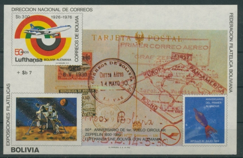 Bolivien 1980 Zeppelin Südamerikafahrt Block 104 postfrisch (C22858)