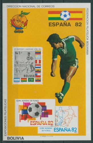 Bolivien 1981 Fußball-WM Spanien Block 118 postfrisch (C22861)