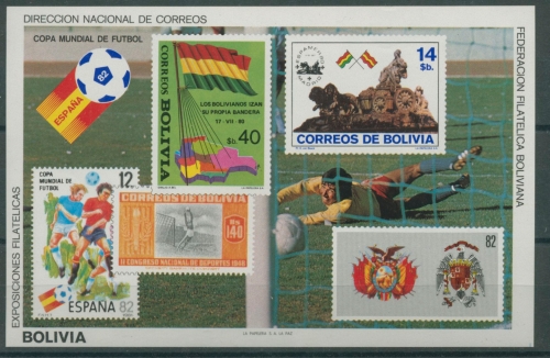 Bolivien 1982 Fußball-WM Spanien Block 120 postfrisch (C22862)