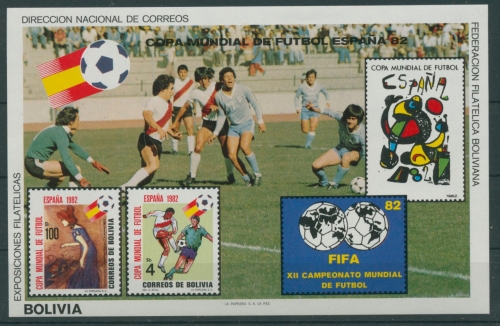 Bolivien 1982 Fußball-WM Spanien Block 124 postfrisch (C22863)