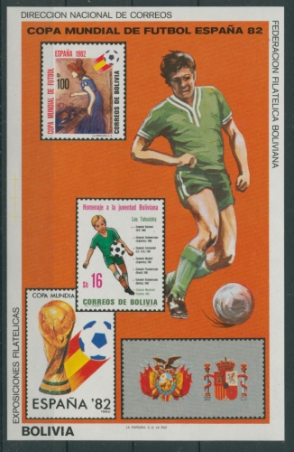 Bolivien 1982 Fußball-WM Spanien Block 125 postfrisch (C22864)