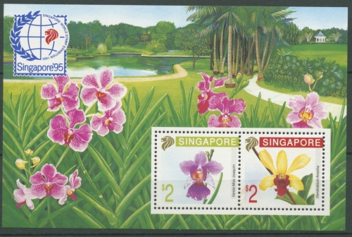 Singapur 1991 Orchideen SINGAPORE´95 Block 25 postfrisch (C8698)