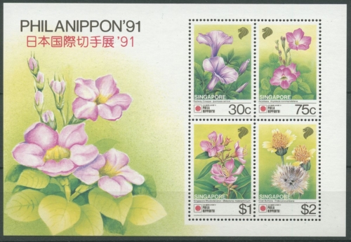 Singapur 1991 Blumen PHILANIPPON´91 Block 26 postfrisch (C8692)