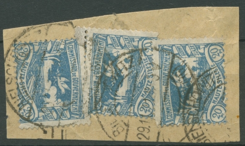 Oberschlesien, BIELSCHOWITZ (HIND) 18 (3) auf Briefstück