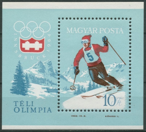 Ungarn 1964 Olympische Winterspiele Innsbruck Block 40 A postfrisch (C92389)