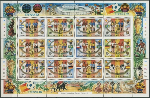 Lesotho 1982 Fussball-WM Spanien 373/84 ZD-Bogen postfrisch (SG70787)