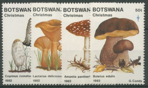 Botswana 1982 Weihnachten Pilze Steinpilz Tintling 317/20 postfrisch