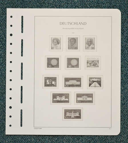 LEUCHTTURM Vordruckblätter Bund 1970/74 SF gebraucht, neuwertig (Z33)