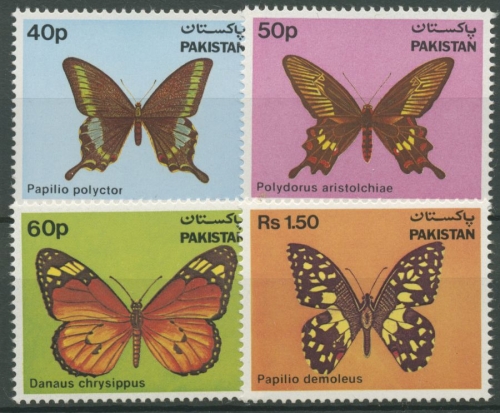 Pakistan 1983 Tiere Insekten Schmetterlinge 579/82 postfrisch