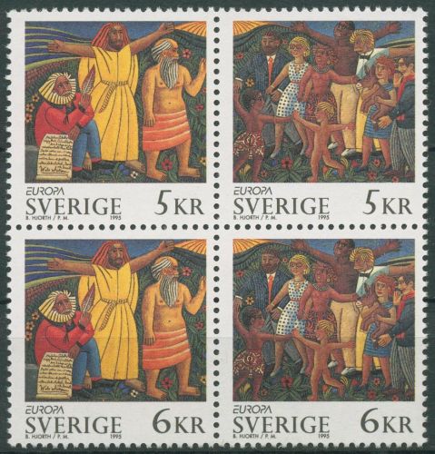 Schweden 1995 Europa CEPT Frieden & Freiheit Holzrelief 1874/77 ZD postfrisch