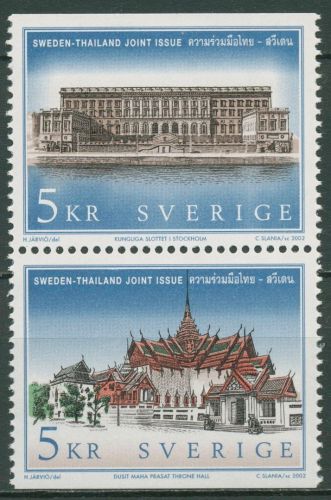 Schweden 2002 Paläste Schloss Stockholm & Bangkok 2320/21 ZD postfrisch