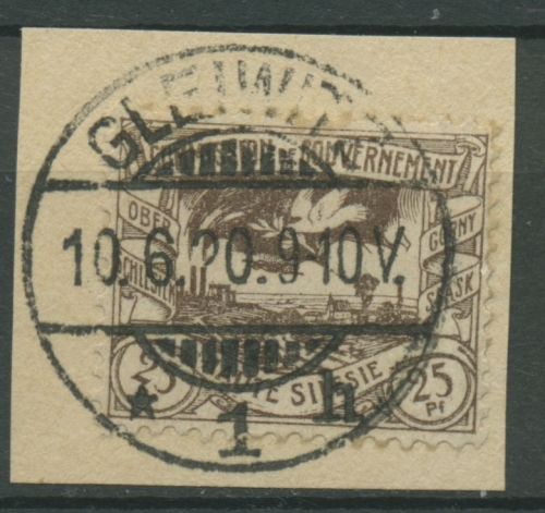 Oberschlesien GLEIWITZ 1 h 19 auf Briefstück (OS384)