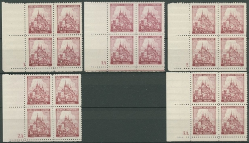 Böhmen & Mähren 1939 28 mit Plattennummer 1, 1A, 2, 2A, 3A postfrisch