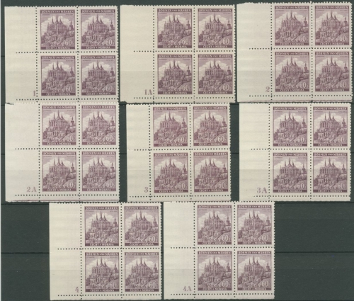 Böhmen & Mähren 1939 27 mit allen möglichen 8 Plattennummern komplett postfrisch