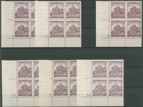 Böhmen & Mähren 1939 27 mit 6 verschiedenen Plattennummern postfrisch