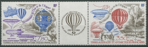 Franz. Antarktis 1984 200 Jahre Luftfahrt Ballon 192/93 ZD postfrisch (C26314)