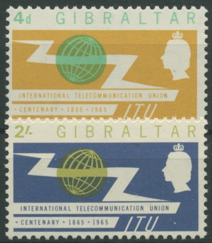 Gibraltar 1965 100 Jahre Internationale Fernmeldeunion ITU 169/70 postfrisch