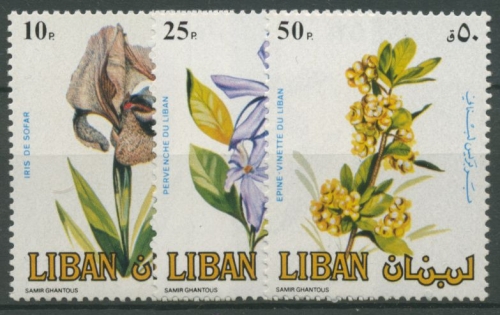 Libanon 1984 Blumen Iris Schlehdorn 1321/23 postfrisch