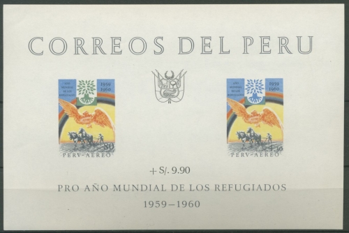 Peru 1960 Weltflüchtlingsjahr Block 3 postfrisch (C11852)
