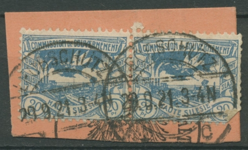 Oberschlesien LEOBSCHÜTZ c 18 (2) auf Briefstück (OS842)