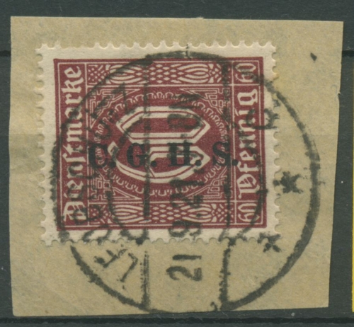 Oberschlesien LEOBSCHÜTZ c D 15 auf Briefstück (OS844)