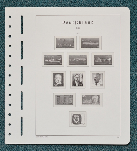 LEUCHTTURM Vordruckblätter Berlin 1975/79 SF gebraucht, neuwertig (Z103)