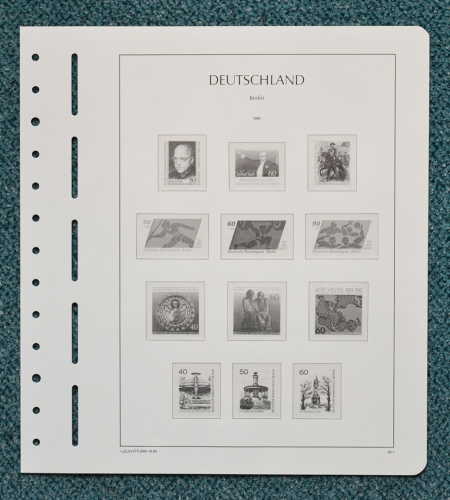 LEUCHTTURM Vordruckblätter Berlin 1980/84 SF gebraucht, neuwertig (Z100)