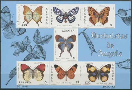 Angola 1982 Schmetterlinge Block 6 postfrisch (C26491)