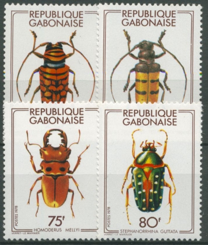 Gabun 1978 Insekten Käfer 662/65 postfrisch