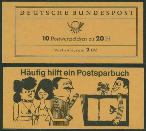 Bund 1963 Bach Markenheftchen MH 9 u RLV Ib Type B postfrisch