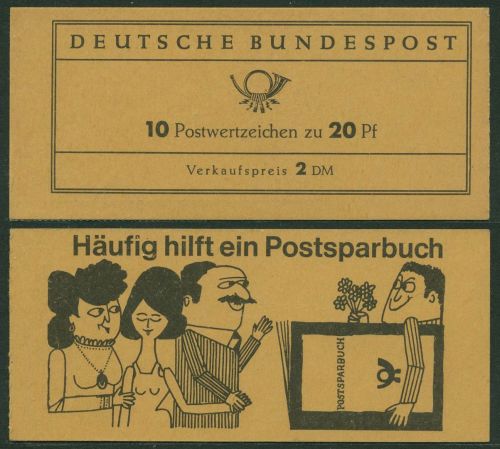 Bund 1963 Bach Markenheftchen MH 9 v RLV Ia Type A postfrisch