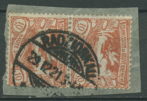 Oberschlesien RADZIONKAU 16 (2) auf Briefstück (OS1131)