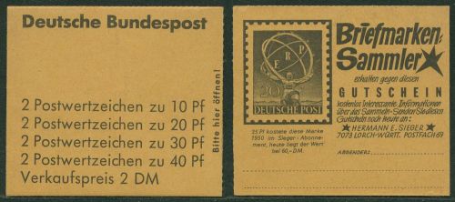 Bund 1972 Unfallverhütung Markenheftchen MH 18 a RLV I postfrisch