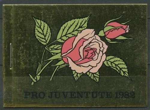 Schweiz 1982 Pro Juventute Pflanzen Rosen Markenheftchen 0-76 gestempelt(C62094)