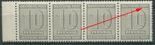 SBZ West-Sachsen Freimarken Ziffern mit Plattenfehler 131 Y w a V postfrisch