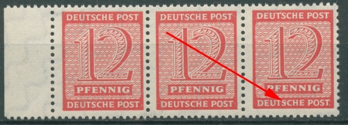 SBZ West-Sachsen Freimarken Ziffern mit Plattenfehler 132 X w III postfrisch
