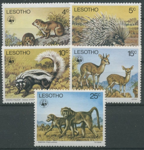 Lesotho 1977 WWF Naturschutz Stachelschwein Pavian 228/32 postfrisch