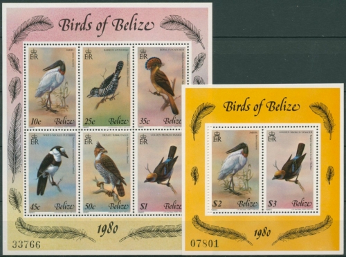 Belize 1980 Vögel Block 18/19 postfrisch (C71058)