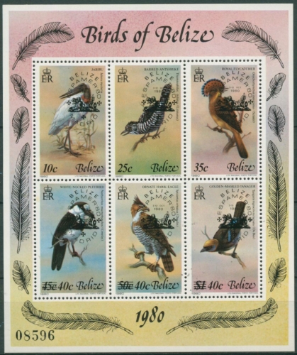 Belize 1980 Briefmarkenausstellung ESPAMER 80 Vögel Block 22 postfrisch (C71059)