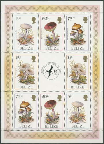Belize 1986 Pilze Kleinbogen 930/33 K postfrisch (C71061)