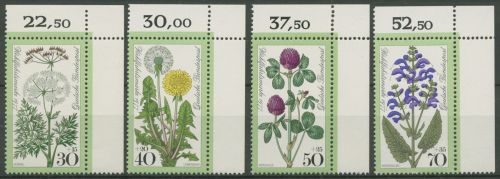 Bund 1977 Wohlfahrt: Wiesenblumen 949/52 Ecke 2 oben rechts postfrisch (E419)