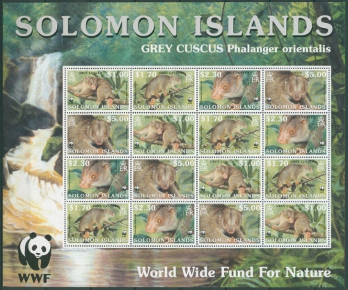 Salomoninseln 2002 WWF Wollkuskus 1062/65 ZD-Bogen postfrisch (SG26782)