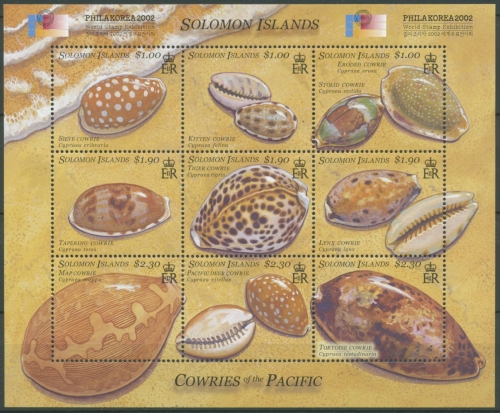 Salomoninseln 2002 PHILAKOREA Porzellanschnecken 1083/91 K postfrisch (C26788)