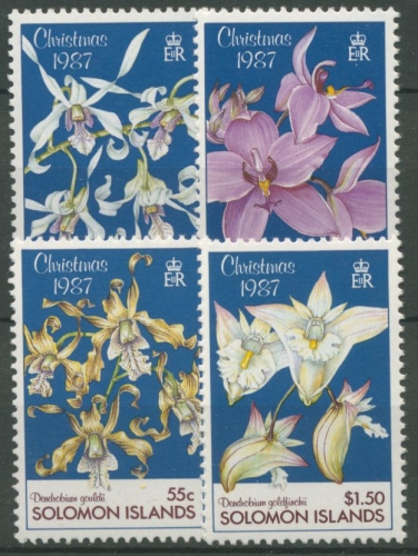 Salomoninseln 1987 Weihnachten Orchideen 659/62 postfrisch