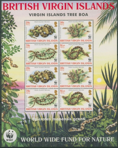 Britische Jungferninseln 2005 WWF Schlangen 1137/40 K postfrisch (C12223)